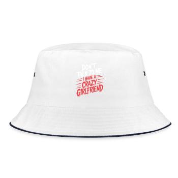 Crazy Girlfriend Forgive Couple Crazy Girlfriend - Bucket Hat - white/navy - Front