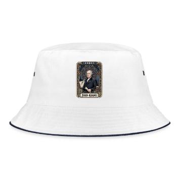 John Adams Tarot Card - Bucket Hat - white/navy - Front