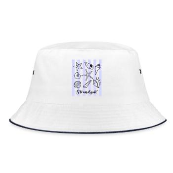 Strandgut Muscheln und Seesterne - Bucket Hat - Weiß/Navy - Vorne