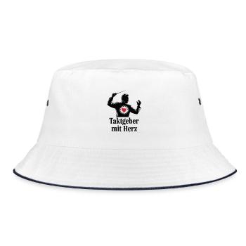 Taktgeber mit Herz für Chorleiter und Dirigent - Bucket Hat - Weiß/Navy - Vorne
