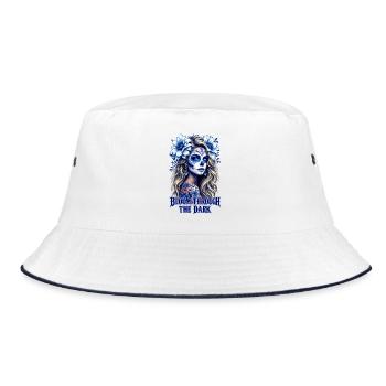 Bloom Through The Dark Sugar Skull - Bucket Hat - white/navy - Front