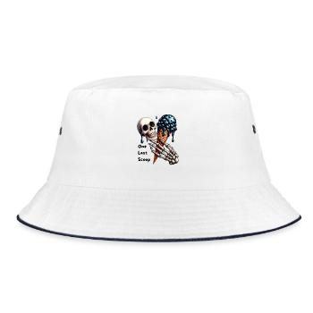 Totenkopf mit Blaubeer-Eis Gothic Motiv - Bucket Hat - white/navy - Front