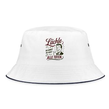 Lächle Du kannst sie nicht töten - Bucket Hat - Weiß/Navy - Vorne