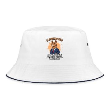 Llamanager Chef Schäff | Team Leader | Manager CEO - Bucket Hat - white/navy - Front