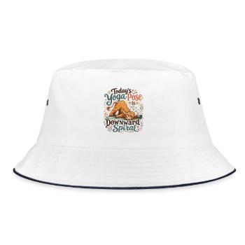 Yoga Cow Downward Spiral - Bucket Hat - white/navy - Front