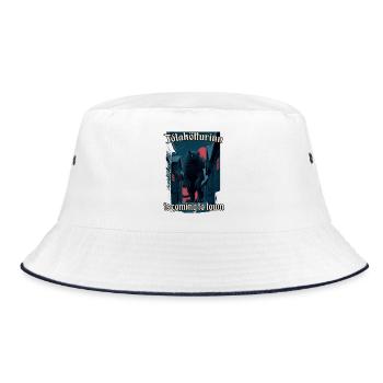 Yule Cat mythical creature ólakötturinn - Bucket Hat - white/navy - Front