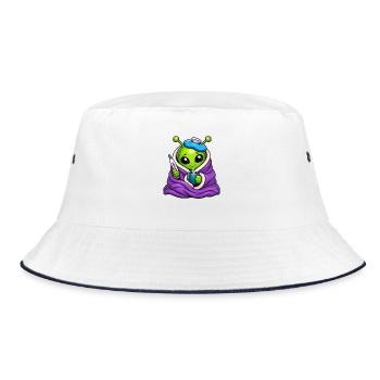 Cuddly Alien Cold Cozy - Bucket Hat - white/navy - Front