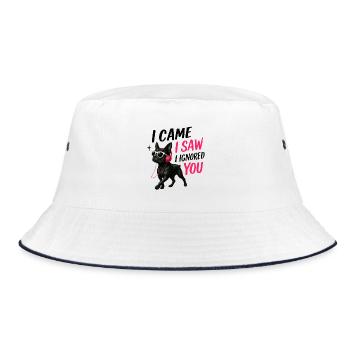 French Bulldog I Ignored You Funny Design - Bucket Hat - white/navy - Front