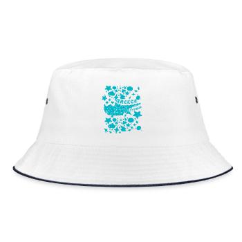 Carte chypriote turquoise vintage - Bob - blanc/marine - Devant