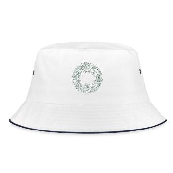 Couronne de plantes vertes - Bob - blanc/marine - Devant