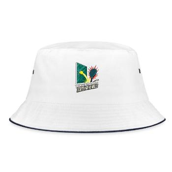 Padel Tennis Stayed for the Walls, Glass Wall Joke - Bucket Hat - white/navy - Front