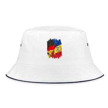 Germany and Romania - Bucket Hat - white/navy - Front
