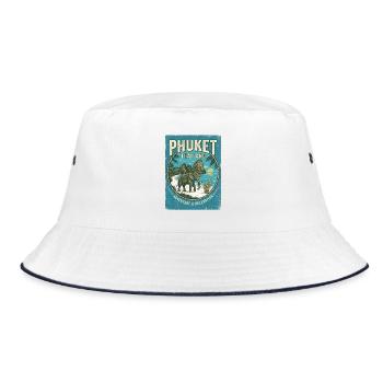 Phuket Thailand - Bucket Hat - white/navy - Front