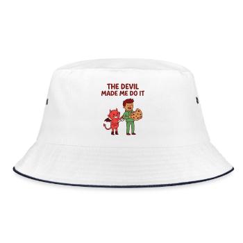 The Devil Made Me Do It - Funny Cookie T-Shirt - Bucket Hat - white/navy - Front