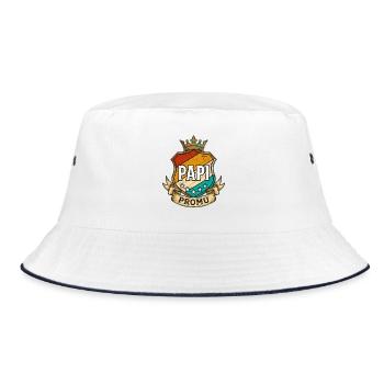 Papi Promu Blason Rétro Futur Grand-Père - Bob - blanc/marine - Devant
