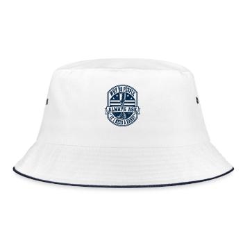 Why do people ask me if I brew a hand? - Bucket Hat - white/navy - Front