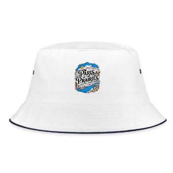 Paris of the Prairies Saskatoon, Saskatchewan - Bucket Hat - white/navy - Front