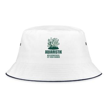 Aquaristik Wasserwechsel Ist Mein Cardio Aquarium - Bucket Hat - Weiß/Navy - Vorne