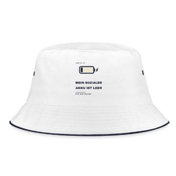Mein Sozialer Akku Ist Leer Introvertiert - Bucket Hat - Weiß/Navy - Vorne