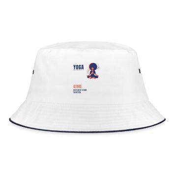 Yoga Atme Der Rest Kann Warten Yogalehrerin - Bucket Hat - Weiß/Navy - Vorne