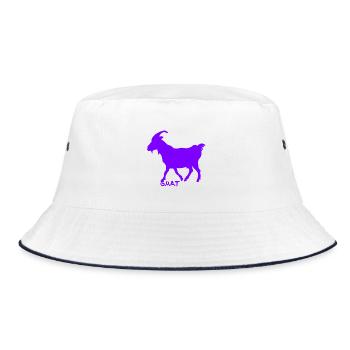 G.O.A.T. Goat Purple - Bucket Hat - white/navy - Front
