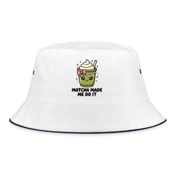 Matcha Made Me Do It Kawaii Matcha - Bucket Hat - white/navy - Front