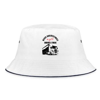Girl Truck Driver - Bucket Hat - white/navy - Front