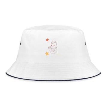 Cat King in the Rush of Stars - Bucket Hat - white/navy - Front