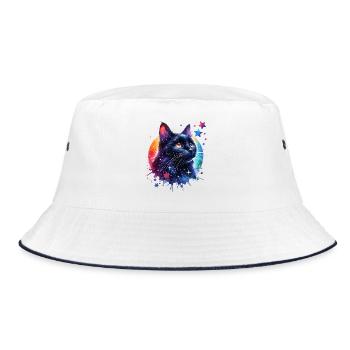 Motif du chat noir - Bob - blanc/marine - Devant
