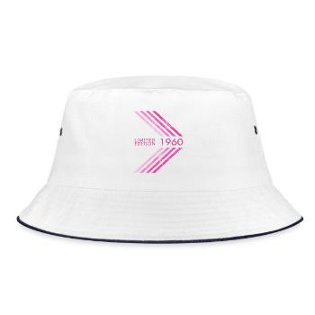 1960 Limited Edition Geburtstag Frauen Damen - Bucket Hat - Weiß/Navy - Vorne
