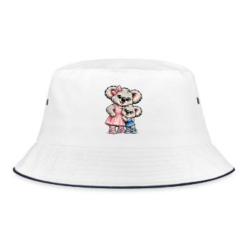 Süßer Koala – Große Schwester - Bucket Hat - Weiß/Navy - Vorne