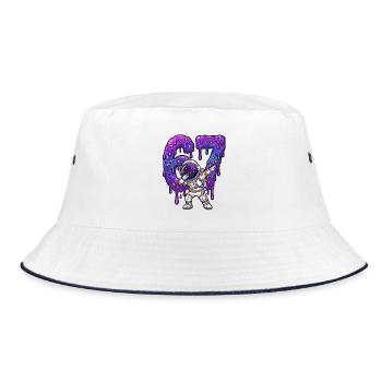 67 Dabbing Astronaut Six Seven Meme Brainrot Boy - Bucket Hat - white/navy - Front