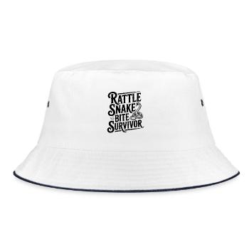 Rattle Snake Bite Survivor - Bucket Hat - white/navy - Front
