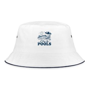 I Pee In Pools Poolside Tee - Bucket Hat - white/navy - Front
