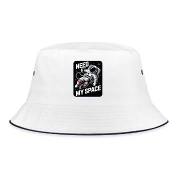 Need My Space Astronaut - Bucket Hat - white/navy - Front