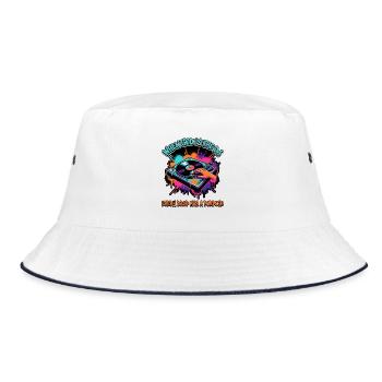 God as DJ – Every drop counts - Bucket Hat - white/navy - Front