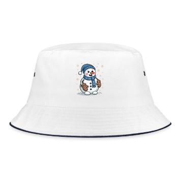 Snowman - Bucket Hat - white/navy - Front