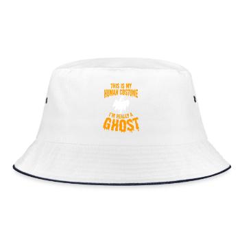This Is My Human Costume I'm Really A Ghost Hallow - Bucket Hat - Weiß/Navy - Vorne