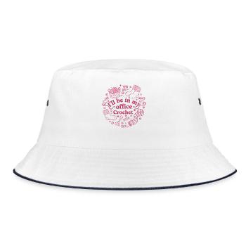 Ill Be In My Office Crochet Funny Crochet Lover - Bucket Hat - white/navy - Front