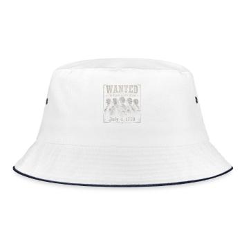 Wanted: Funny pictures of the founding fathers for the 4th of July - Bucket Hat - white/navy - Front