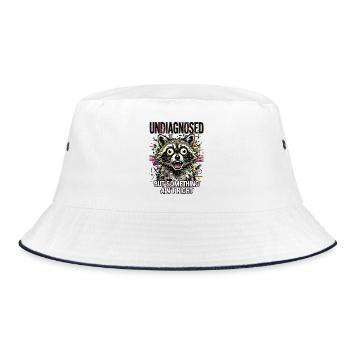 Undiagnosed but something ain't right - Bucket Hat - white/navy - Front