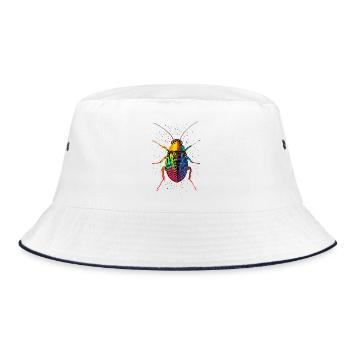 cockroach cockroach insects cockroach cockroaches - Bucket Hat - white/navy - Front