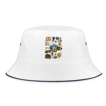 Bavaria | Alps, pretzels & a sense of home - Bucket Hat - white/navy - Front