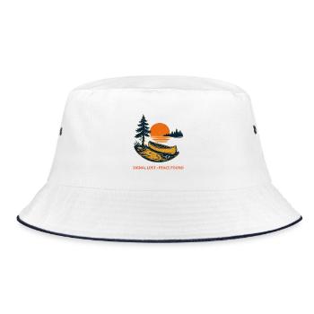 Signal Lost Peace Found – Canoe Outdoor - Bucket Hat - white/navy - Front