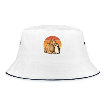 Camel and penguin - Bucket Hat - white/navy - Front