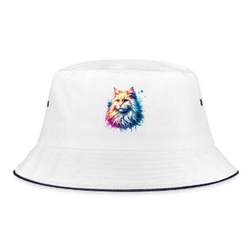 Motif du chat angora turc - Bob - blanc/marine - Devant