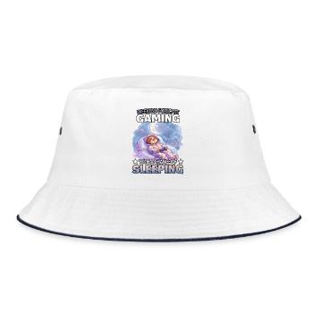 Weekend Gaming Sleep Mode Sloth - Bucket Hat - white/navy - Front