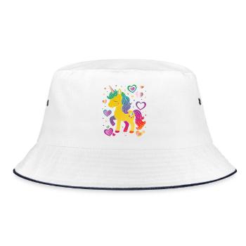 Une licorne mignonne avec un design en cœur - Bob - blanc/marine - Devant