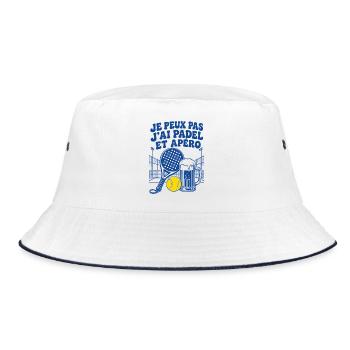 Je Peux Pas J'ai Padel et Apéro Humour - Bob - blanc/marine - Devant