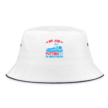Anesthesiologist My Job Anesthesia - Bucket Hat - white/navy - Front
